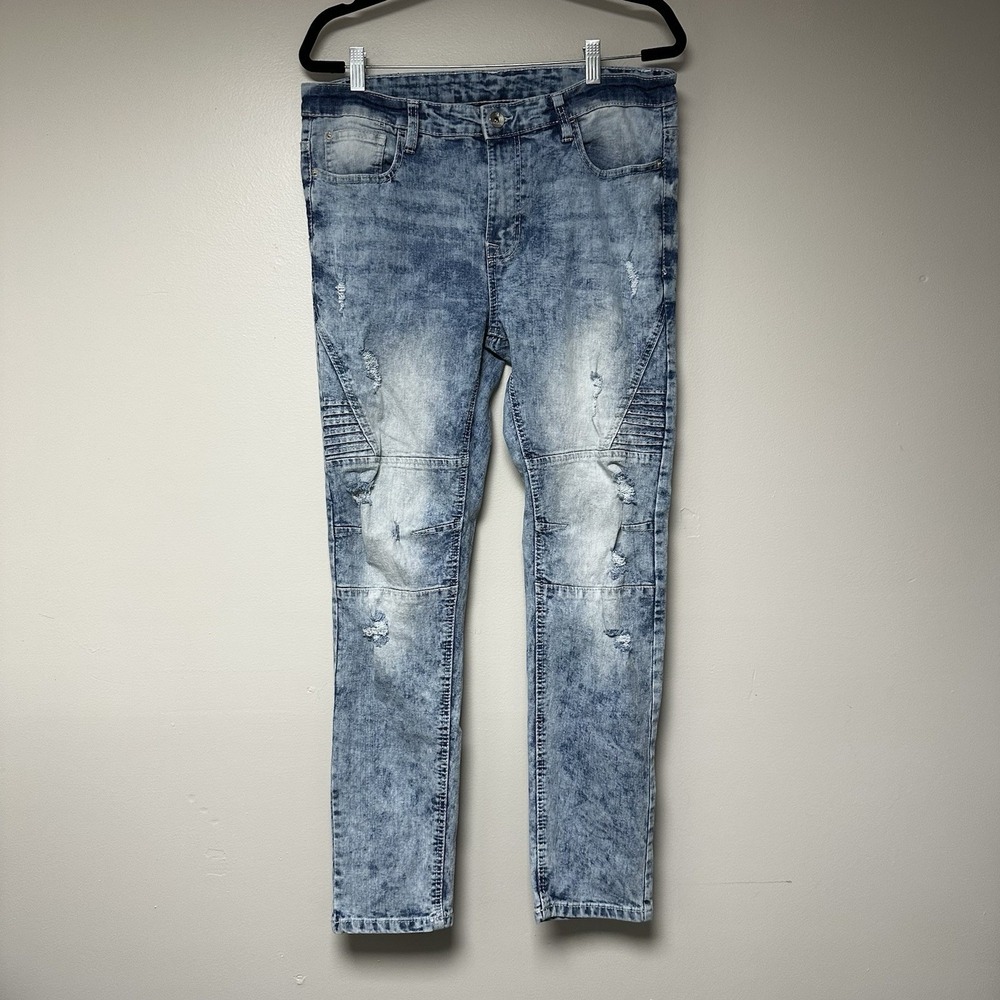 South Pole Acid Wash Skinny Jeans Size 36x30 y2k